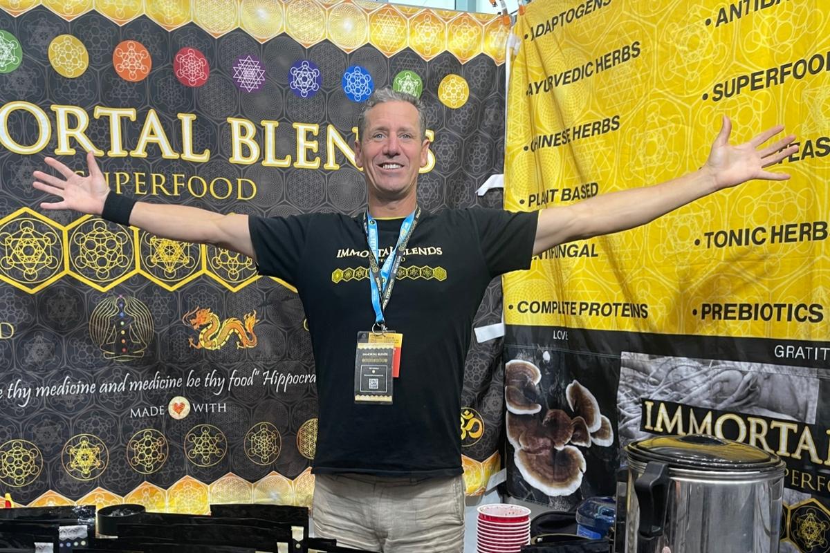 Director and founder of Immortal Blends Superfood Shane Chapman at his shop