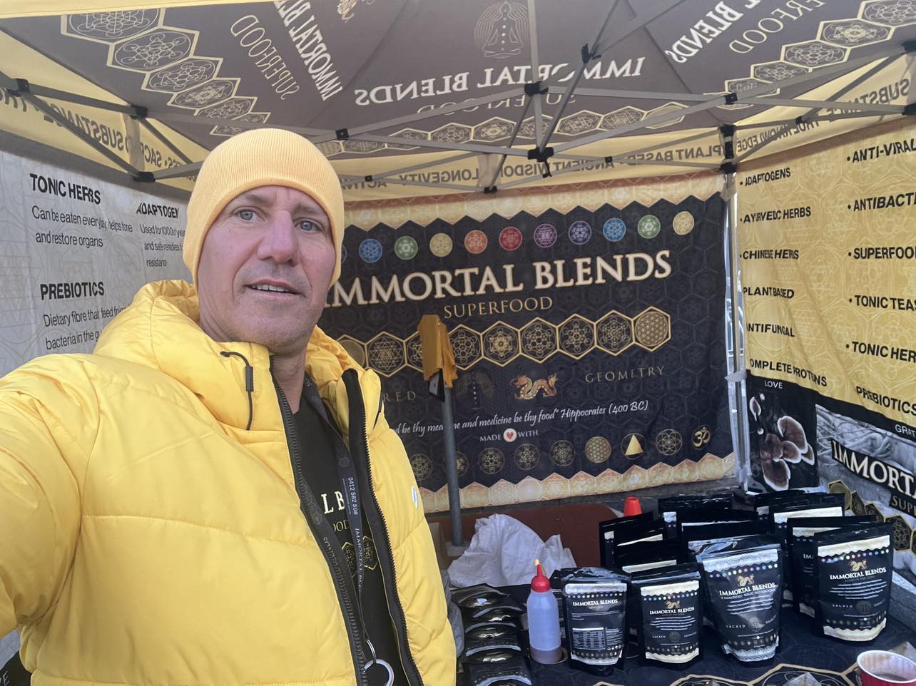 Shane chapman standing at the currumbin markets